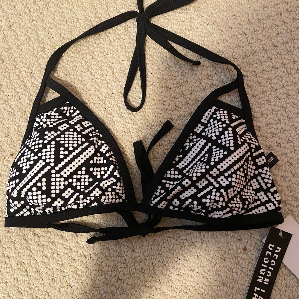 DESIGN LAB Geometric triangle bikini top